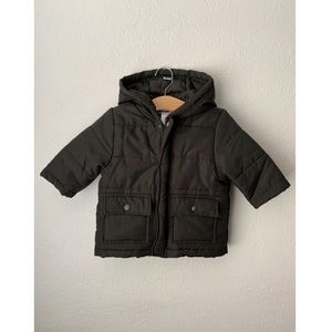 Janie and Jack Black Hooded Puffer Jacket